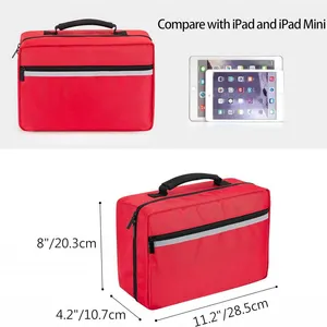 Carryable First Aid Bag Empty, Emergency Trauma Bag for Accessories, Medical Supplies Bag With 2.5 Inner Flap, Red thumbnail-1