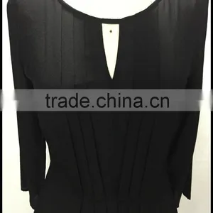 Black Silk V-neck Long-sleeve Middle-aged Lady Silk Blouse thumbnail-4