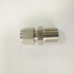 316L Stainless Steel Female NPT to Double Ferrule Tube Adapter for Water Treatment thumbnail-2