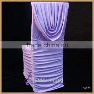 C053 Light Pruple Elegant Cheap Spandex Chair Cover for Weeding thumbnail-1