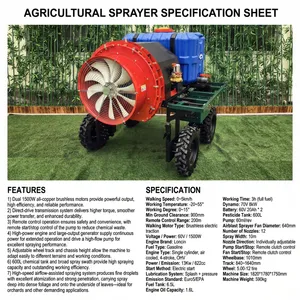 Smart Farming Remote Control Pesticide Sprayer Machine 600L Airblast Sprayer for Fruit Orchard and Farm Use thumbnail-1