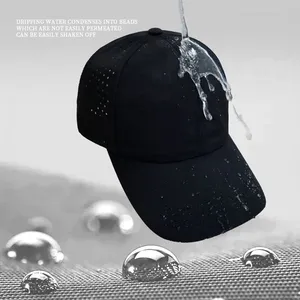 Custom Made Hat OEM Service Laser Perforated Breathable Blank Running Curved Visor Cap thumbnail-3