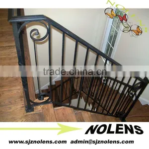 Decorative Indoor or Outdoor Wrought Iron Spiral Stairs/Beautiful Simple Straight Wrought Iron Stair Railing Panels thumbnail-1
