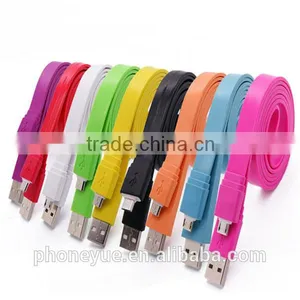 Colorful Big Flat Micro Usb Cable for Android Cell and for Iphone4/4s thumbnail-3