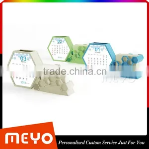 3 in 1 Table Calendar for 2016, Pen Holder With Meno Pat, Note Pat Calendar thumbnail-1