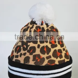 Winter Ball on Top Beanie Hats With Custom Label thumbnail-2