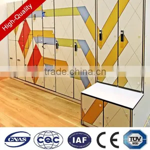 Cheap Price Wooden Color One Door Waterproof Hpl Sports Stadium Locker With Electronic Lock thumbnail-6