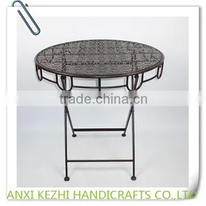 KZ150202 Metal Iron Folding Round 70cm Table thumbnail-1