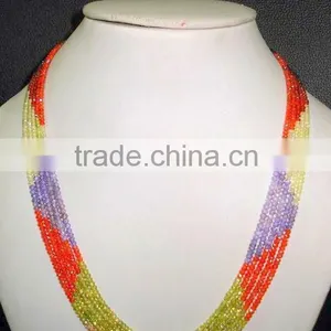 Cubic Zircon Gemstone Necklace thumbnail-1