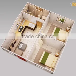 Low Cost Easy to Assemble Light Steel 40m2 Small Modular House Made in China thumbnail-2