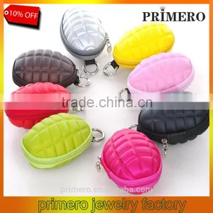 Populared Grenade Shaped Style Hand Zippered Case Coin Pouch Bag Purse Key Wallet thumbnail-1