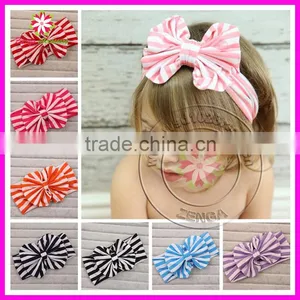 Baby Cotton Stripe Headband, Cotton Hairband, Baby Cotton Elastic Hair Band thumbnail-1