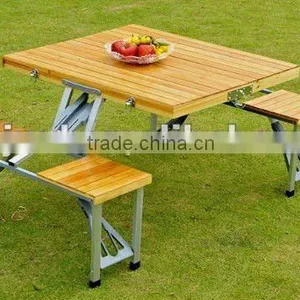 Wood Picnic Folding Table thumbnail-1