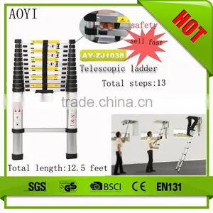 YK Best Sale 13 Steps Flexible Nonslip Strong Aluminum Warehouse Ladder thumbnail-1