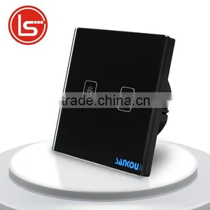 2016 EU Standard 2Gang1Way SANKOU Black Toughened Glass Panel Wall Touch Screen Switch AC220V/110V Free Shipping thumbnail-1