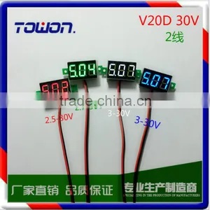 LED V20D DC 2.5-30V Two Wires Red/Blue/Green Digital Voltmeter Display Module 0.36 "LED Voltage Meter thumbnail-1
