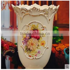 Modern Luxury Gold Chinese Ceramic Vase for European Style Home Decor thumbnail-4