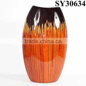 Indoor and Outdoor Ceramic Orange Flower Vase Wholesale thumbnail-1