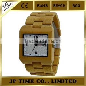 Unisex Handcrafted Mens Luxury Style Men Natural Bamboo Day Date Watch thumbnail-1