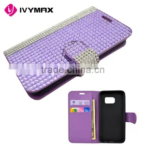 China Guangzhou Wholesale Free Samples Promotion PU Leather Wallet Flip Case for Samsung Galaxy S7 thumbnail-5