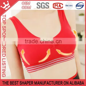 Wholesale Sports Bra for Ladies Latest Design Black Red Color W114 thumbnail-1