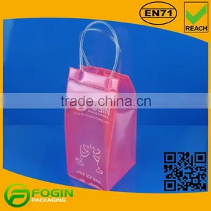 Pink Plastic Pvc Bottle Wine Bag thumbnail-1