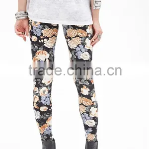 New Women Floral Print Leggings Stretchy Sexy Jeggings Pencil Pants Plus Size thumbnail-4