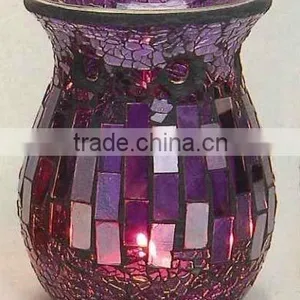 10.5Dx14H Hand Made Mosaic Mirror Aroma Oil Burner thumbnail-2