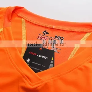 Custom Fashion Comfortable V-neck Plain Short Sleeve Compression Shirt Women 2016 thumbnail-4