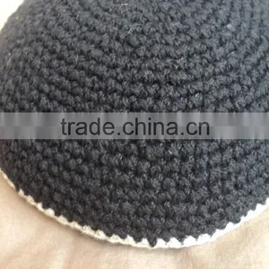 Hand Made Knitted Kippot/judaica Kippah / Ceremonial Kippahs Yarmulka Cap Crocheted Kippah thumbnail-4