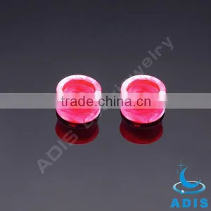 UV Acrylic Pink and Milky White Ear Tunnel Plug Piercings thumbnail-1