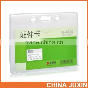 Vertical Style Clear PVC Business ID Badge Card Holder Case With Slot & Chain Holes thumbnail-6