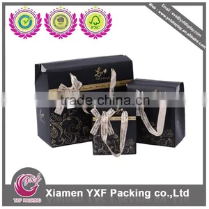 Ribbon Handle Black Paper Box thumbnail-1
