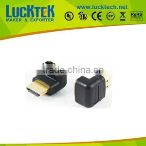 Adapter HDMI A to HDMI A, M/F, 90 Degree, Golden Plated. REACH COMPLY! thumbnail-1