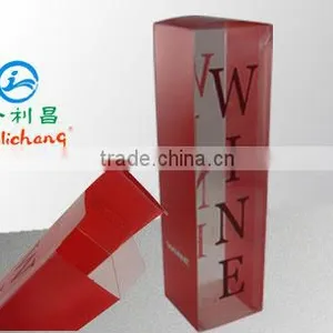 Custom Offest Printing Clear Plastic Single Wine Bottle Gift Box Wholesale thumbnail-1