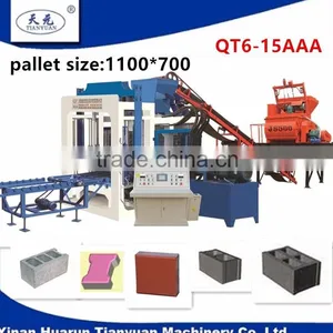 QT6-15 Interlocking Full Automatic Cement Concrete Burning-free Hollow Block Molding Machine thumbnail-1