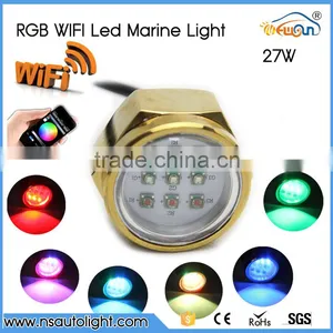 Excellent Quality IP68 Waterproof Rate 9 LED Underwater Marine Boat Drain Plug Light Brightest 27W WIFI RGB DC11-28V thumbnail-1