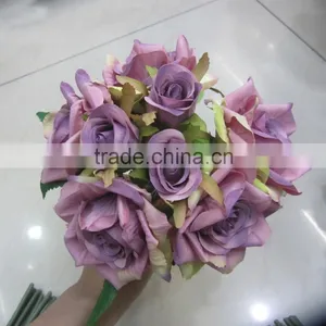 Hot Sale Silk Rose Flower Wedding Bouquets With Holder thumbnail-5