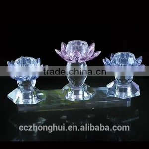 2016 Wholesale Crystal Lotus Candle Holder for Home Decor thumbnail-1