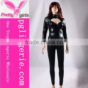 Sexy Black Leather Costume Corset Fetish Leather Costume thumbnail-1