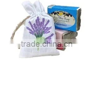 HANDMADE SMALL MINI LINEN BAG WITH SILK RIBBON thumbnail-2