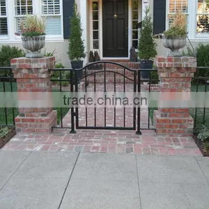 China Wholesale Wrought Iron Walk Gate, Forged Double Arched Iron Driveway Gate thumbnail-4