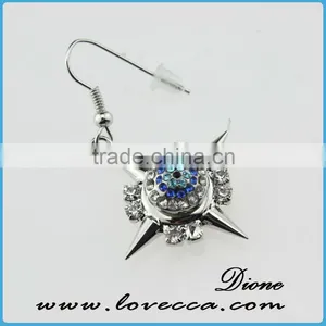 High Quality Fashion Women Silver Red Rhinestone Drop Earrings for Sale thumbnail-6