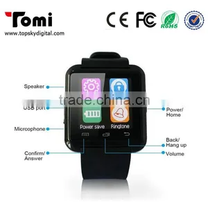 Smart Watch U8 Bluetooth Call SMS Reminder Pedometer For OS Android Phones Black thumbnail-1