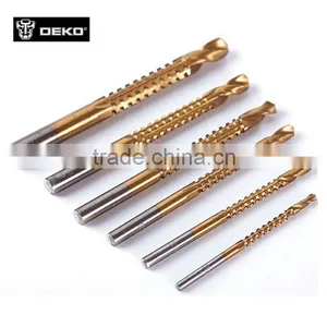 6pcs DEKO HSS Titanium Coated Woodworking Drill Bits thumbnail-1