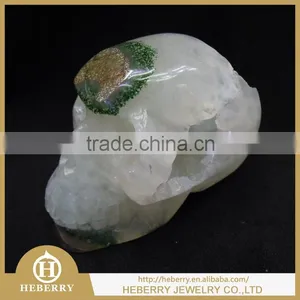 Hot Sale Natural Crystal Delicated Amethyst Skull With Geode All by Hand Carved thumbnail-1