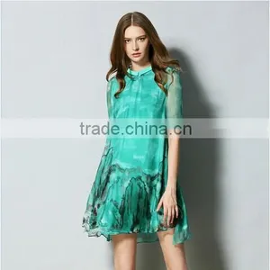 Custom Digital Print 100% Silk Dress thumbnail-1