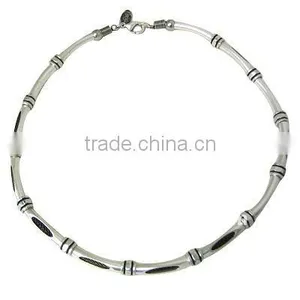 Fashion Bamboo Joint Silver Plated Necklace thumbnail-1