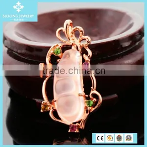Insect Natural Quartz Rose Gold Colour State Charms Necklace Pendant Wholesale thumbnail-2