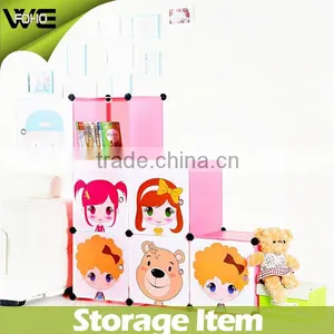 Home Portable Assembly Multi Cube Storage Organiger,cute Children Plastic Storage Cabinet thumbnail-1